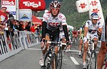 Frank Schleck am Ziel der 4. Etappe der Tour de Suisse 2008